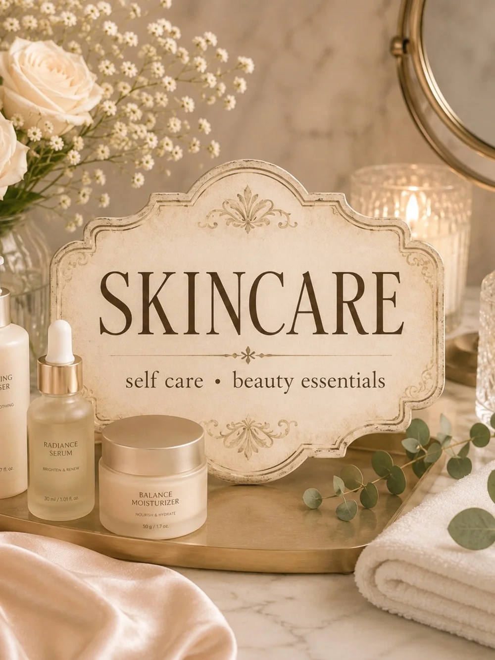 Skincare product section